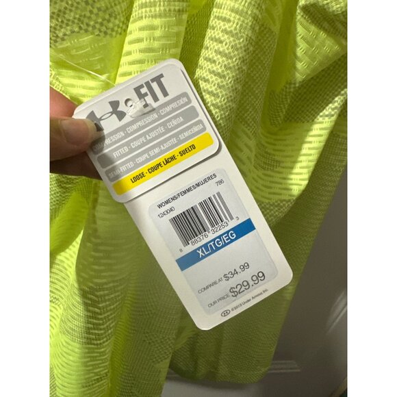 Under Armour Womens HeatGear Loose Fit Running Tank Top Neon Yellow XL - Picture 5 of 6